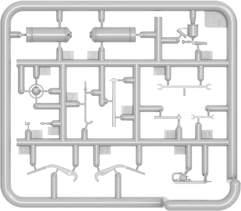 Miniart 1/35 Scale Railway Construction Tools and Equipment: Sleepers, Shovel, Wrench, Etc. Plastic Model MA35572