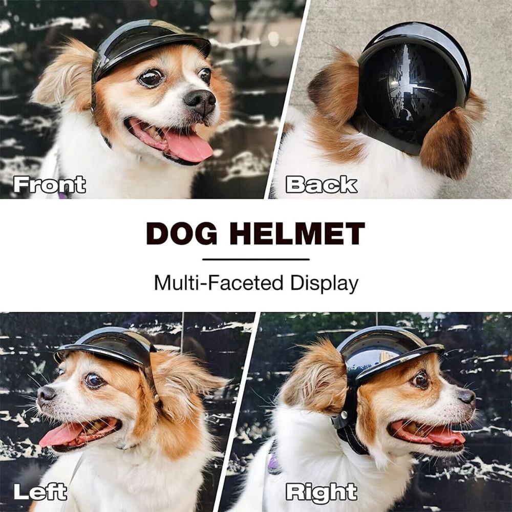 Dog Adjustable Durable Pet Cap Motorcycle Helmet Pet Accessories With Ear Holes Pet Helmets