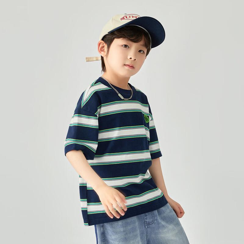 Duoduo Boys' Striped Cotton Blend T-Shirt