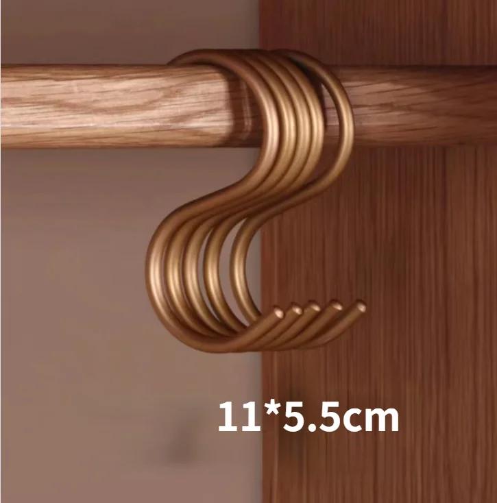 Multi-function Rack Hook,Heavy Duty Hanger, Aluminium Alloy S Hanging Hooksfor Bedroom Kitchen Hats Belt Bags Jeans Towels,5Pcs