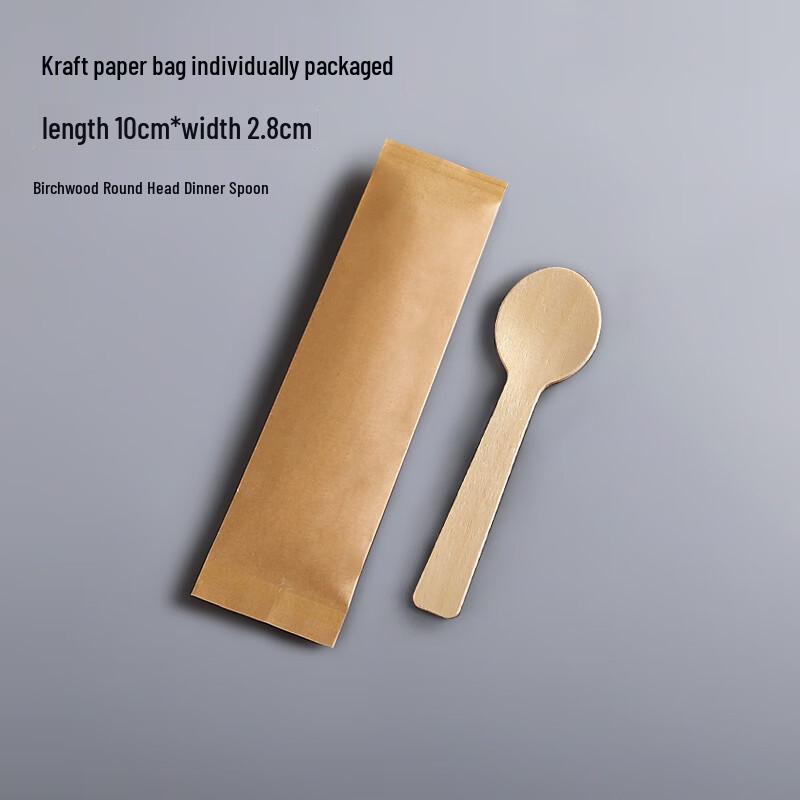 Disposable Birch Wood Round Spoon