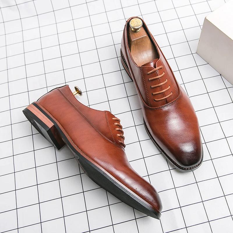 Italian Mens Wedding Oxfords Shoes Luxury Genuine Leather Handmade Comfortable Quality Elegant Office Formal Shoes Man Size 46