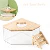 Bagno di Sabbia per Criceti con Coperchio in Legno Bagno di Polvere Vasca da Bagno Acrilica per Gerbilli Accessori da Bagno per Gerbilli Vasca da Bagno di Sabbia per Criceti