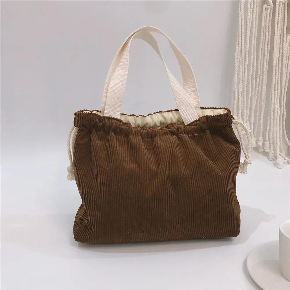 Nová stylová taška na oběd Plátěná krabička na oběd Šňůrka na piknikovou tašku Eco Malá kabelka Nádoba na večeři Tašky na potraviny