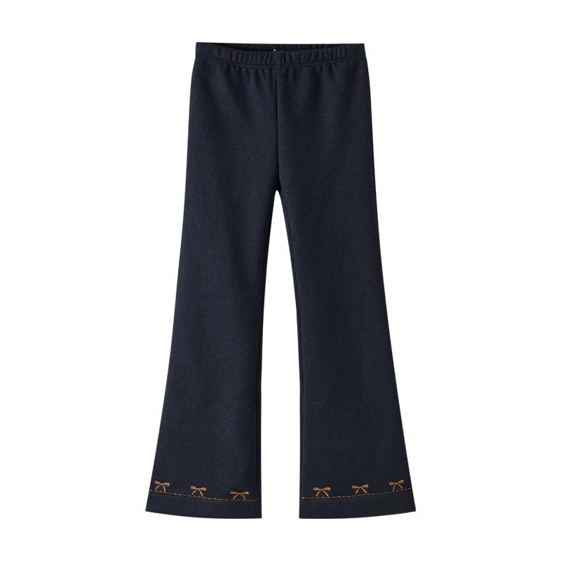 ASK JUNIOR Girls' Fleece-Lined Winter Flare Trousers with Bow Detail