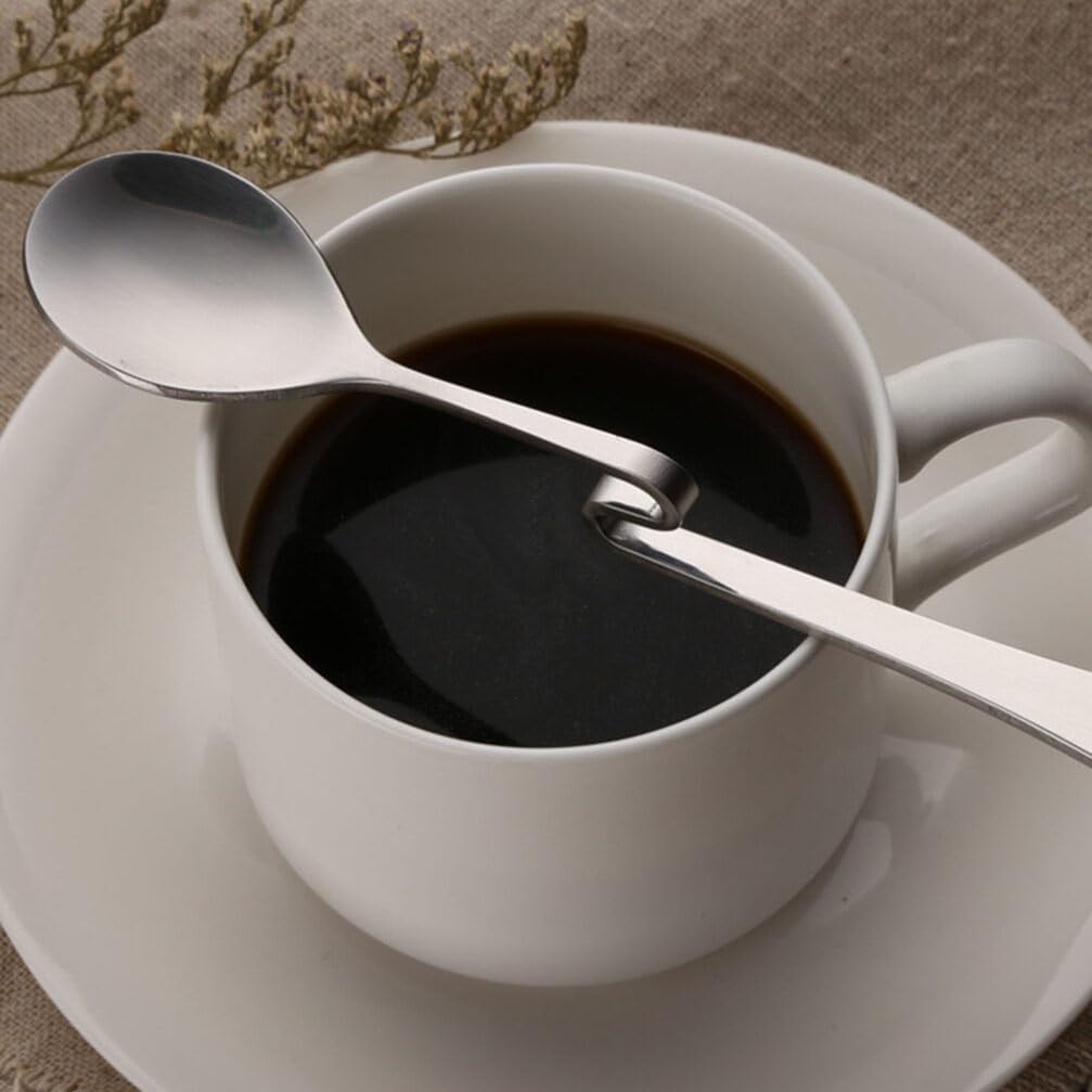 

4 шт. ложки для джема и меда из нержавеющей стали, с изогнутой ручкой, кофейные ложки, ложки для смешивания молока, чайные ложки, подвесные ложки для чашки, десертные чайные ложки для свадьбы, вечеринки, семьи