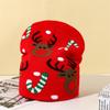 Knit Hat Red Xmas Cap Winter Hat Woolen Christmas Hat For Xmas Party Decor Winter Fashion Holiday Accessories
