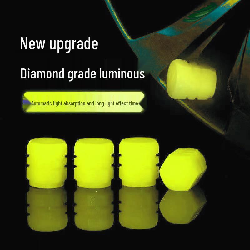 Glowing Fluorescent Valve Stem Caps for Cars, Bicycles, and Motorcycles