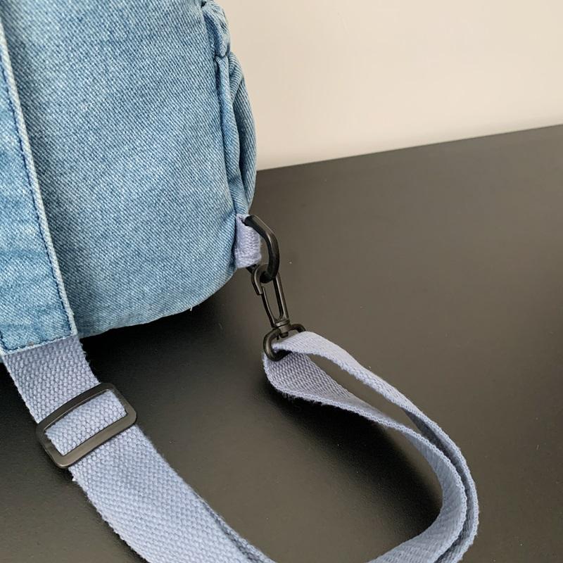 Stor Kapacitet Denim Ryggsäck Multifunktionell Bröstväska Dam Axel Crossbody Väska