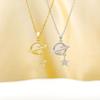 Cross Star Moon Luxurious Diamond Necklace for Women - Versatile Clavicle Chain In Titanium Steel