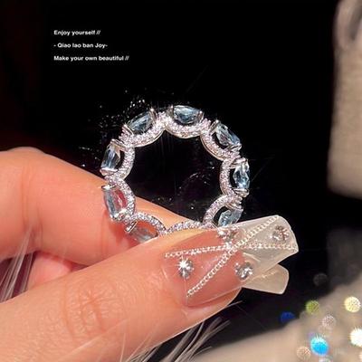 Neuer personalisierter und modischer Temperament-Ring in Meeresblau