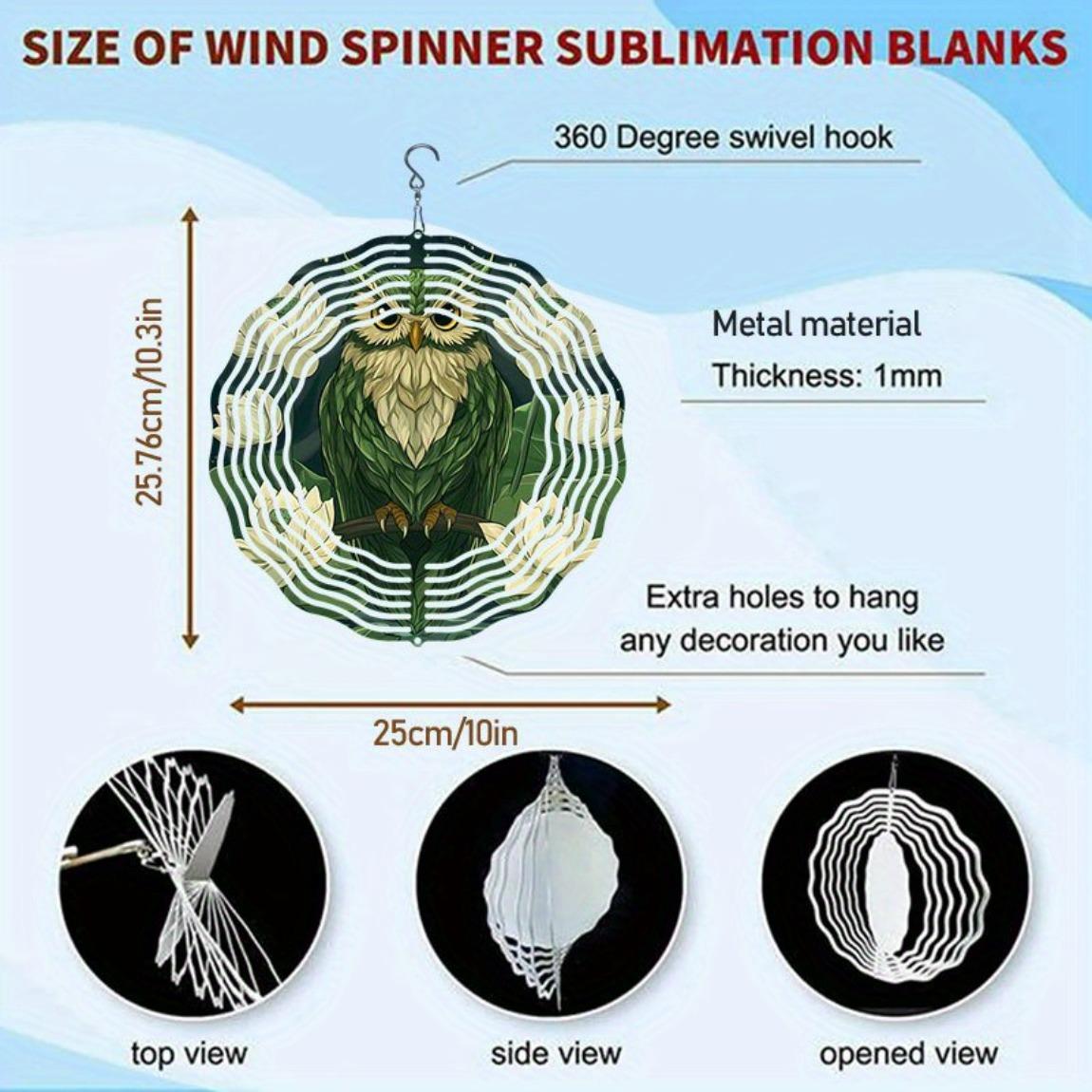 

Rotating Wind Chime White Lotus Owl Pattern 3D Metal Garden Spinner Kinetic Wind Catcher Outdoor Decor Large Infinite