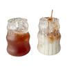 Transparent Glass Cup Exquisite Heat-resistant Tumbler Tea Juice Milk Coffee Mug Water Glasses Stripe Mug Drinkware 530ml