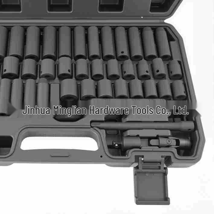 50-Piece 72-Tooth Pneumatic Ratchet Wrench & Extended Inch/Metric Impact Socket Set