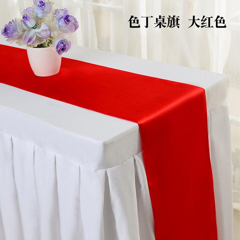 1PC Wedding Party Burgundy Satin Table Runner Modern Royal Blue For Round Dining Tables Decoration 30*275cm