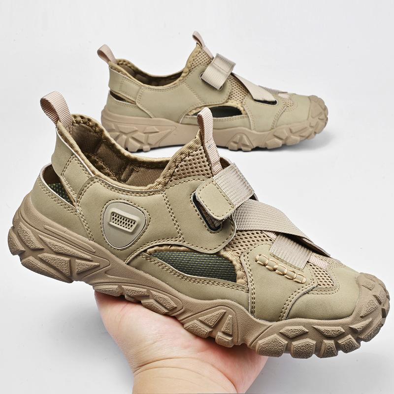 Popular Outdoor Driving Sandals Men's Summer Imitation Leather Soft-soled Cool Slippers Casual Breathable Non-slip Beach Shoes Men