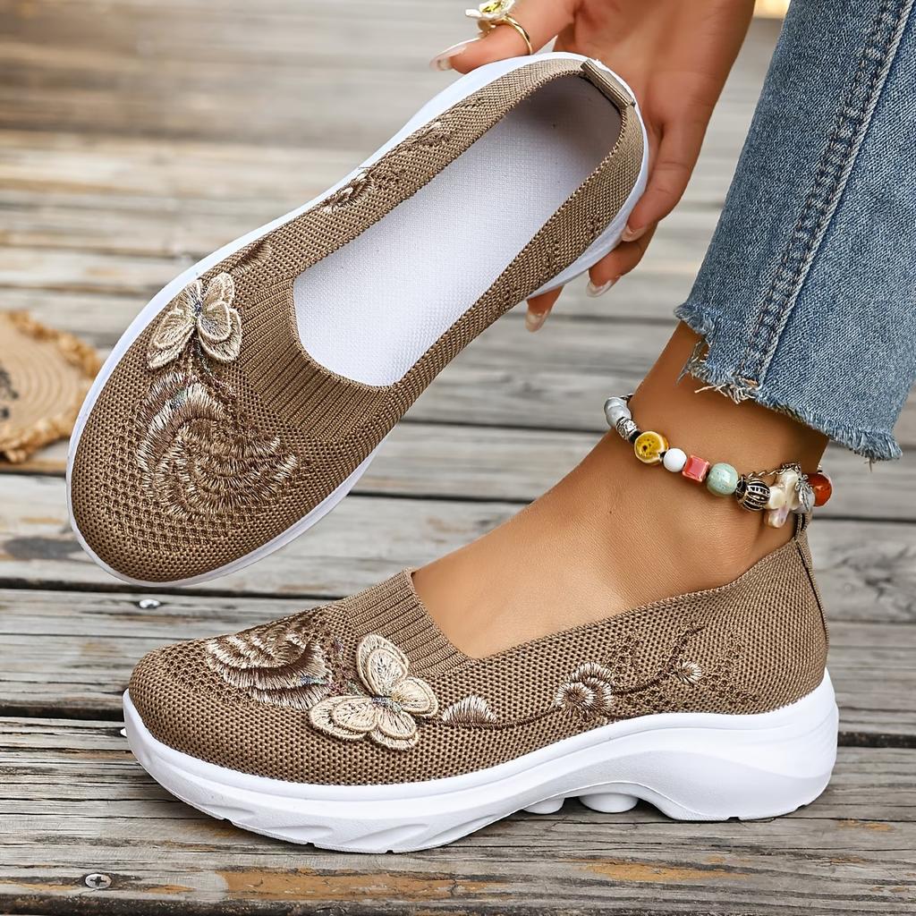 New Casual Shoes with Embroidered Butterfly Decoration | Large Size, Lightweight, Comfortable, Breathable,  Festival Gifts, Women Shoes, Sneakers