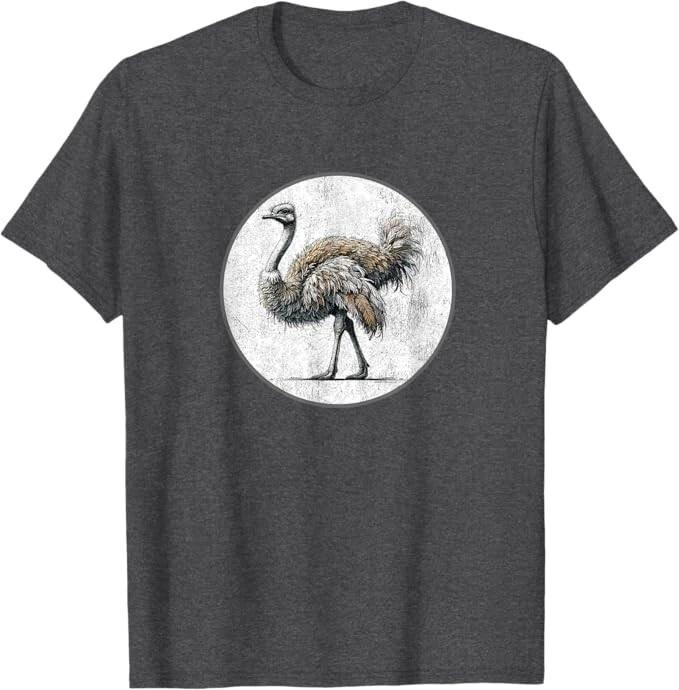 

Ostrich T-Shirt Retro Design *NEW* 10 Colors by Bird.Fan 3XL