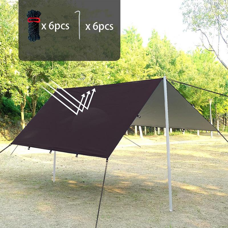 Waterproof Camping Tent Tarp Outdoor Shelter Cover Weatherproof Lightweight Tent Tarp for Backpacking Survival Picnic Climbing