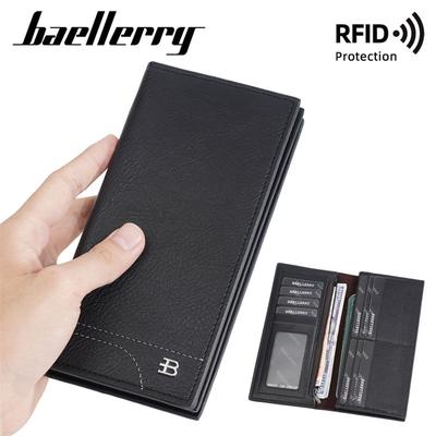 Ochrona RFID Anti Theft Długie Portfele dla Mężczyzn Vintage Design Biznesowy Uchwyt na Dowód Osobisty Portmonetka