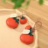 Cute Persimmon Keychain Funny Design Creative Key Ring Creative Leather Bag Pendant  Woman