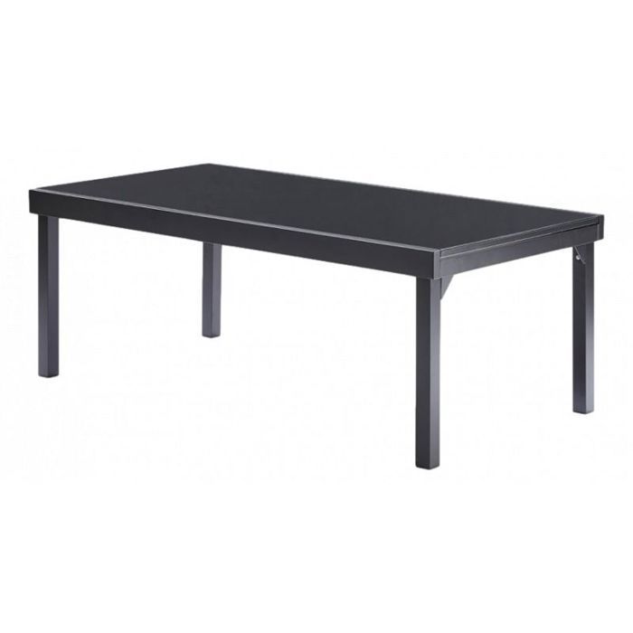 Wilsa Garden Modulo T 8/12 Full Glass Black Garden Table
