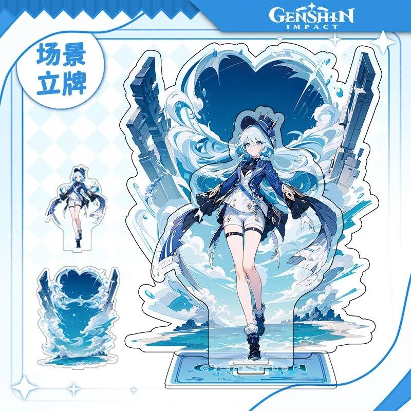 

Genshin Impact аниме игра Furina украшения для косплея двойная вставка акриловая фигурка Focalors подставка вывеска декор для стола фанаты подарок