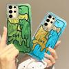 Cute Line Graffiti Cat Phone Cases for Samsung Galaxy A55 A56 A26 A36 A16 A15 A24 A14 A34 A54 S25 S24 S23 Shell Silicone Cover