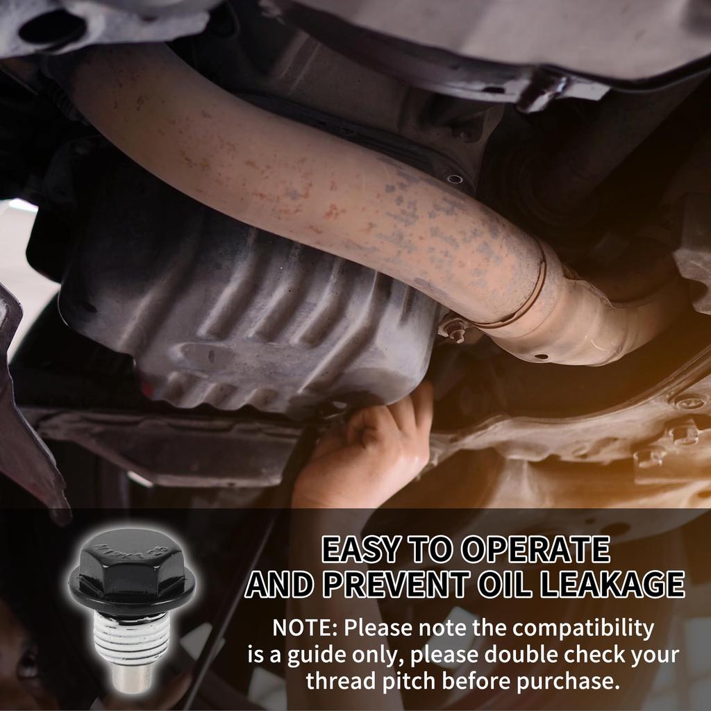 HEROFFIX Kompatibel Toyota Tacoma Tundra Camry Colora 4 Runner Ölwanne Ablassschraube Schraube Reparatur Nr. 9043012031 Weißmetall Magnetisch M12x1.25