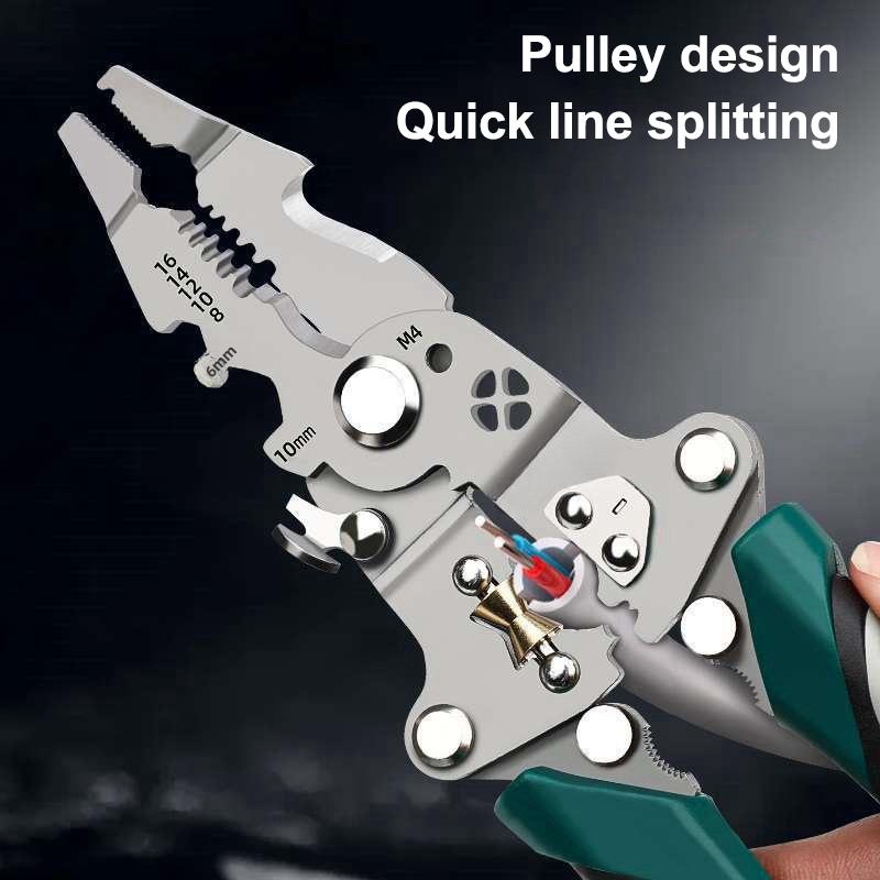 Foldable Multifunctional Wire Stripping Pliers For Electricians Foldable Wire Stripper, Pulley Design Multi-Function Electrician