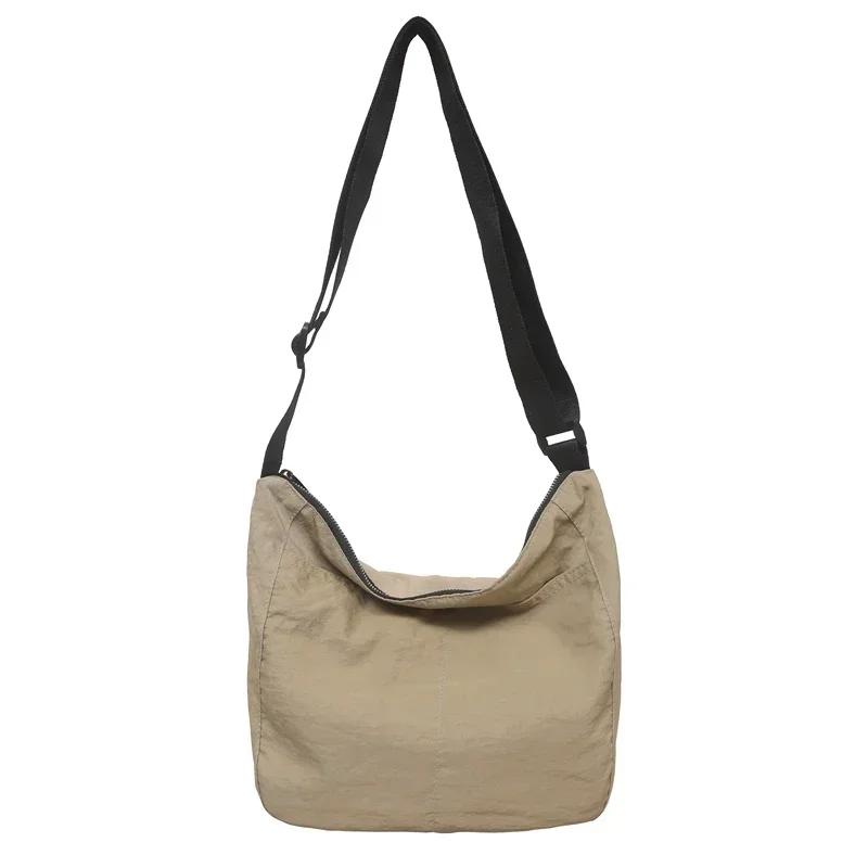 Nylon Zipper Youth Women's Shoulder Bags  Casual Crossbody Bags  Basic Style Bags