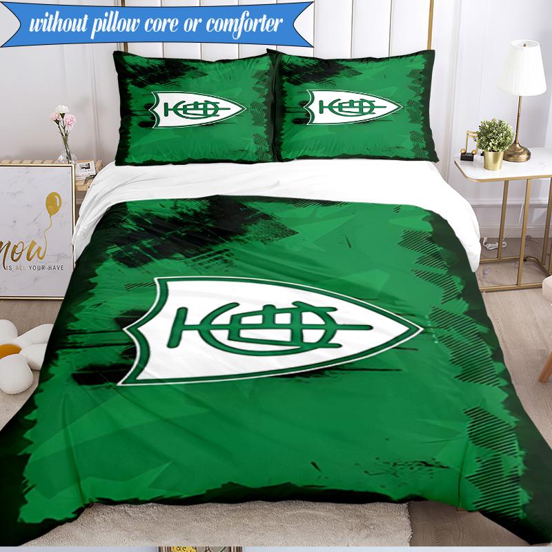 3PCS Green Shield Emblem Design Printed Soft Bedding Set,Including 1pc Duvet Cover And 2pcs Pillowcases Perfect for Bedroom, Dormitory, Fan gift