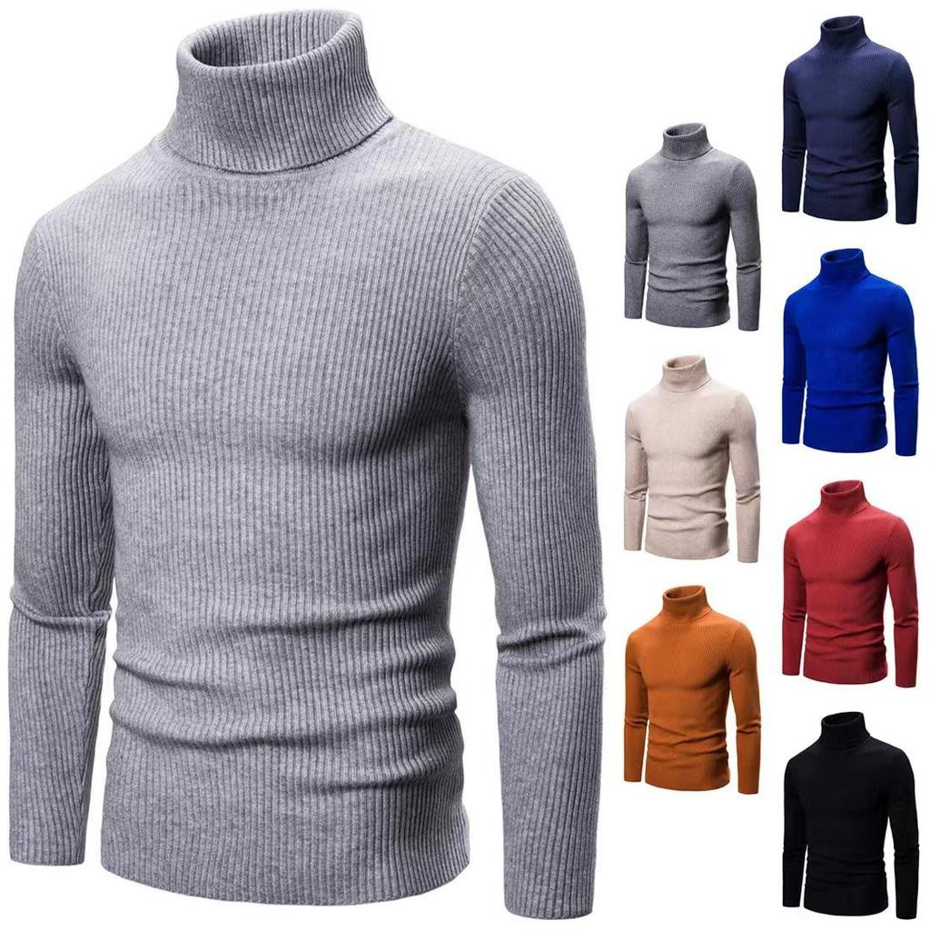 Autumn and Winter New Men's Turtleneck Sweater Male Korean Version Casual All-match Knitted Bottoming Shirt