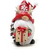 Hodao Christmas Resin Gnomes Handmade Christmas Resin Gnomes Holiday Present, Winter Table Christmas Tree Decorations Indoor and Display On Mantel or