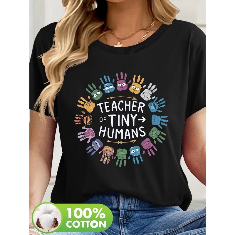 Letter Print Casual Round Neck Short Sleeve T-shirt New Summer Women's Wear