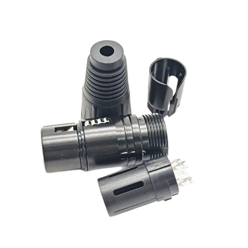 Black Triple-Core XLR Connector for Premium Microphones