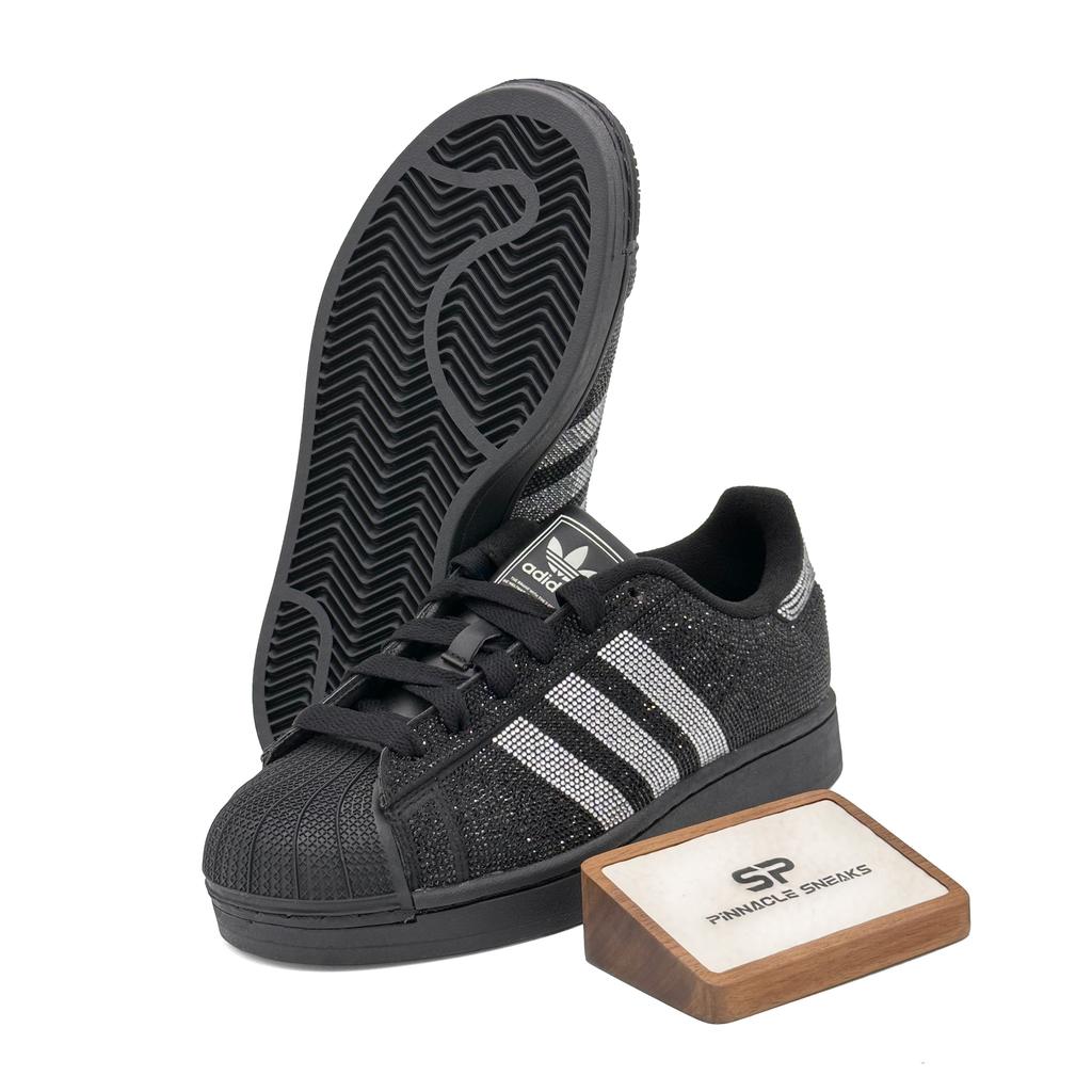 adidas Originals Superstar II W Core Black Silver Metallic Off White Women's Shoes IH4200