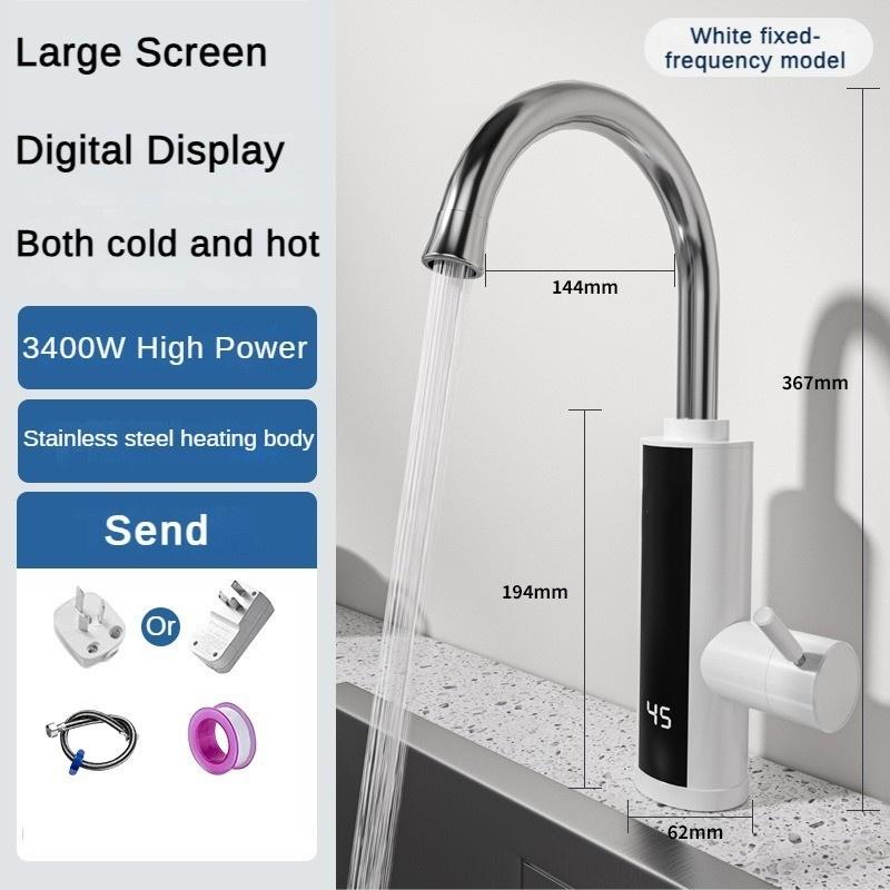 3400W LED Temperature Display Screen Hot and Stainless Steel Intelligent Variable Frequency and Temperature Regulating Faucet Cold Dual-purpose Faucet
