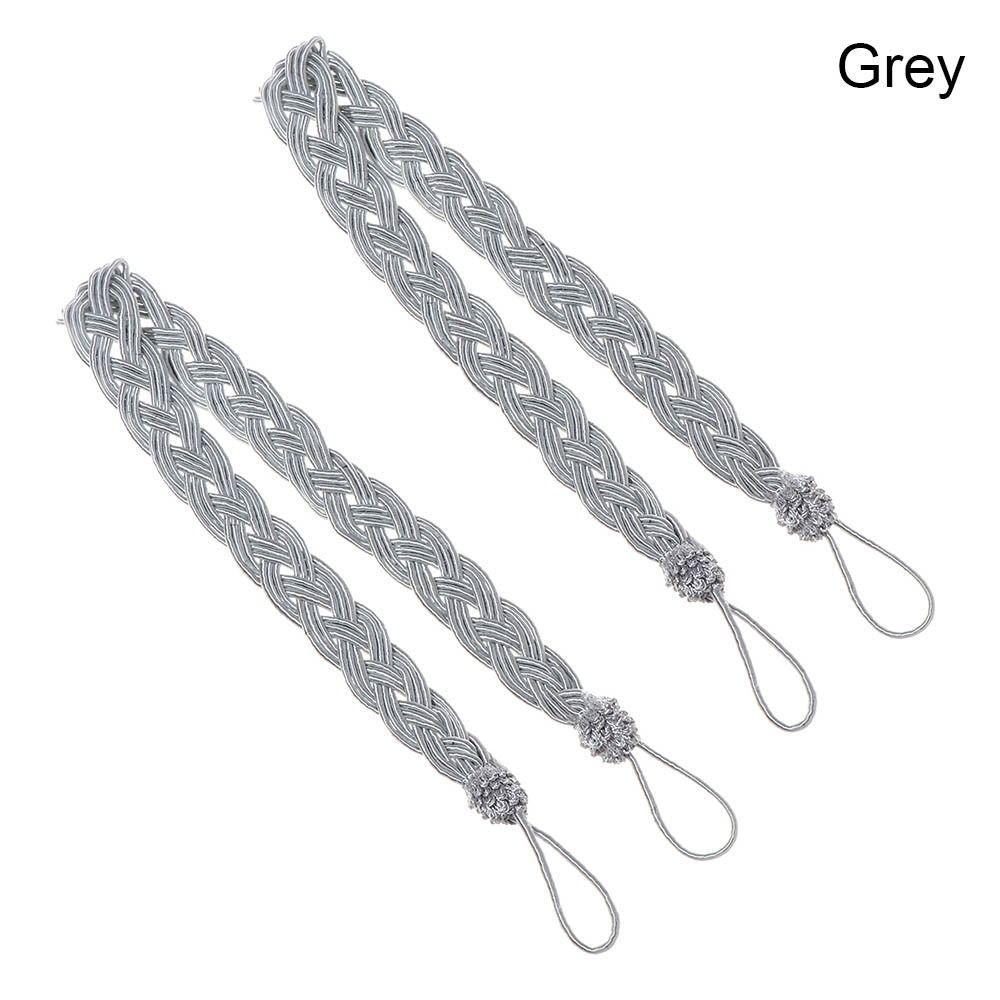 

2Pcs/se Satin Rope Braided Curtain Tiebacks Simple Curtain Buckle Straps Durable Home Decor