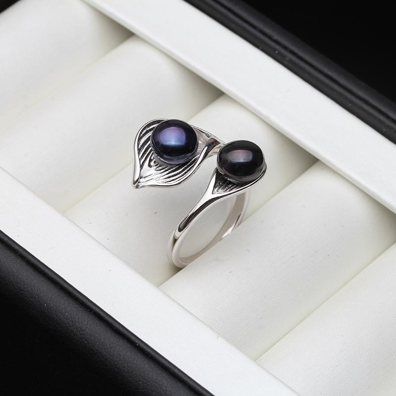 

Регулируемые кольца из серебра 925 пробы с двойным жемчугом для женщин, кольца с натуральным пресноводным жемчугом, дропшиппинг, парные кольца, ювелирные изделия