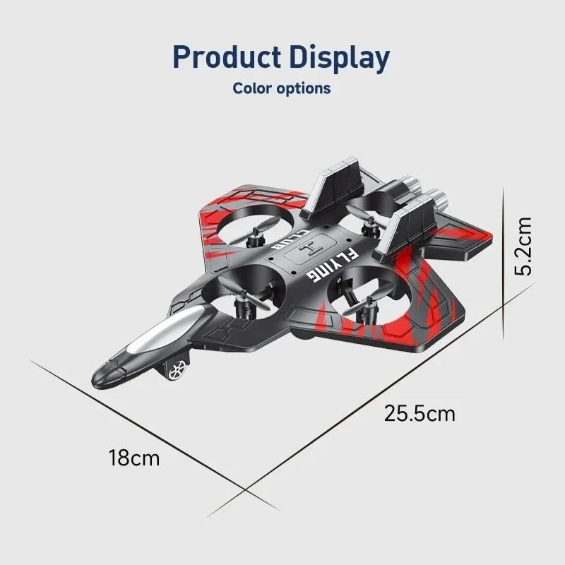 Multifunctional Aircraft Foam Stunt Glider Electric Fighter Remote Control Airplane Helicopter with Lights 2.4G Radio Fall Resistant Plane Toys Gifts