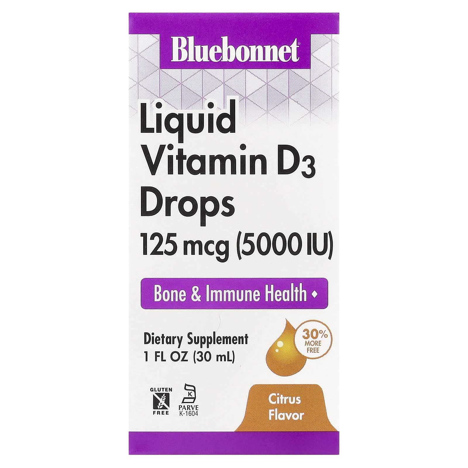 

Liquid Vitamin D3 Drops, Natural Citrus Flavor, 5,000 Iu, 1 Fl Oz (30 Ml)