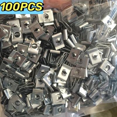 50/100PCS Automobily Motocykly Kovové šroubovací spony Spona typu U se šroubem Antikorozní spona Šroubová přezka Železný plech