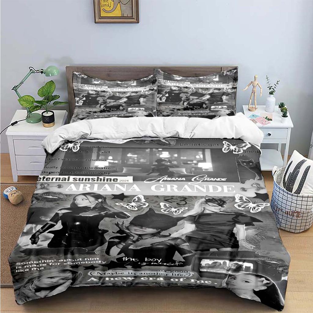 Comforter Fashion Pop Singer A-Ariana G-Grande Print Bedding Sets Bed Supplies Set Bed Comforter Set Bedding Set Luxury Gift
