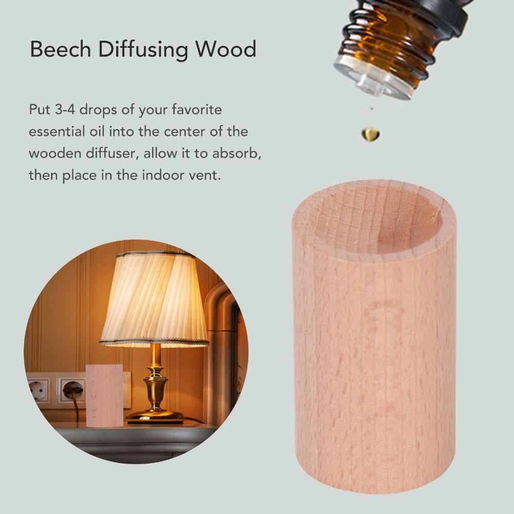 Small Essential Oil Diffuser Cylindrical Wood Aroma Diffuser Beech Wood Diffuser  Bedroom Use