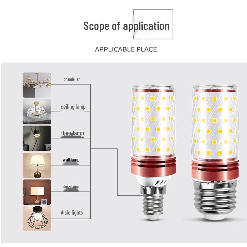 Tri-Color LED Energy-Saving Bulb: E14/E27 Base for Chandelier, Desk, Wall Lamp