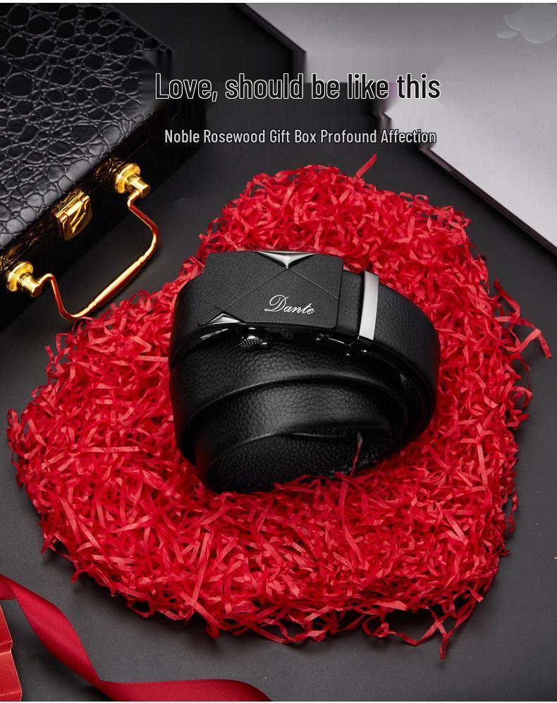 Men's Genuine Leather Double Buckle Automatic Belt