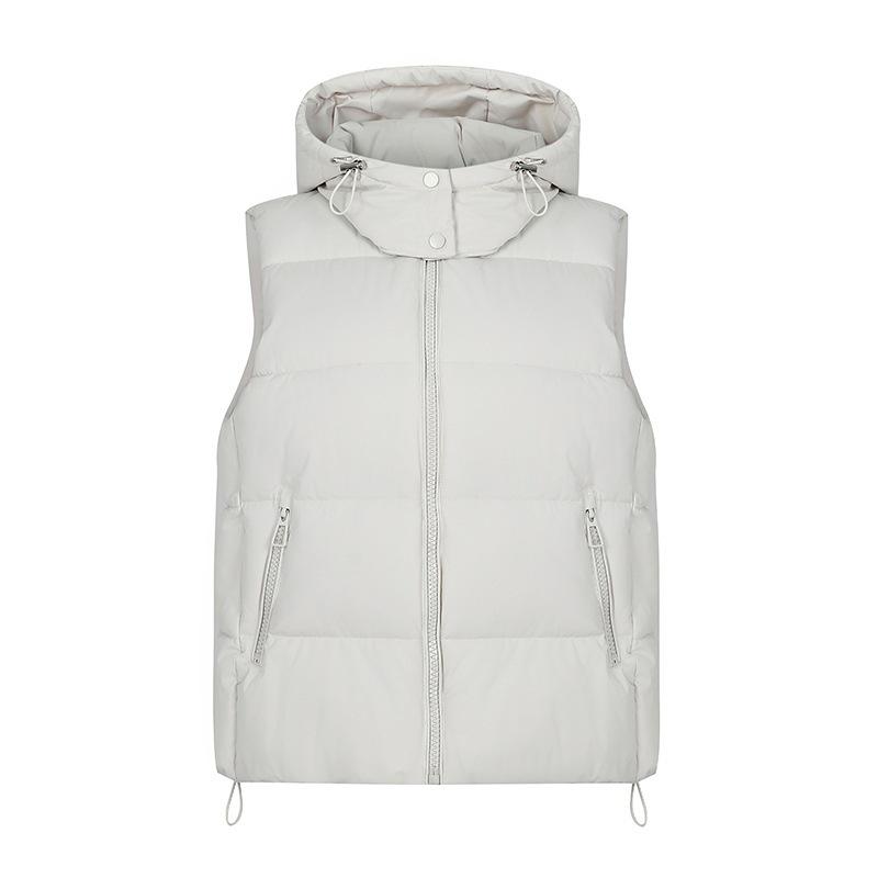 Cotton vest women's autumn and winter removable hat vest short Korean version thermal vest small thickened coat