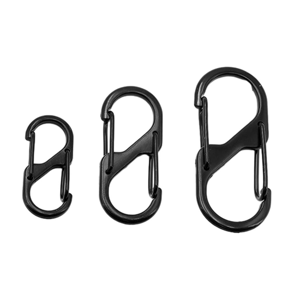 10 Pcs S Shaped Carabiner Metal Double Snap Hooks Carabiner Keychain Small Spring Clips for Camping Fishing Traveling