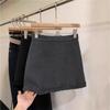 Woolen High-Waist A-Line Skirt for Women - Spring/Autumn Lace Patchwork Short Skirt